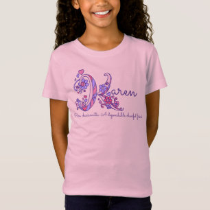 T-Shirt Le prénom Karen, monogramme K, cœurs