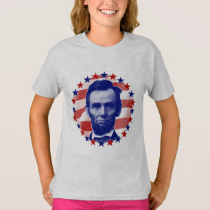 T-shirt Le président Abraham Lincoln Étoiles et rayures