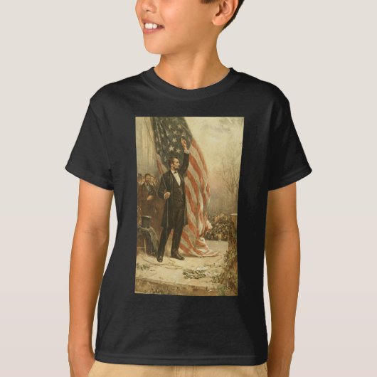 T-shirt Le président Abraham Lincoln sous le drapeau améri (Devant)