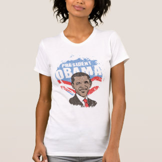 T-shirt Le Président Obama Ladies Sheer V-Cou (adapté)