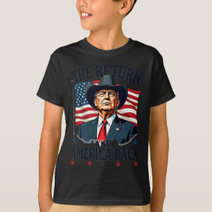 T-shirt Le Président Patriotique Donald Trump Cowboy prend