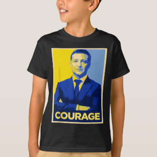 T-shirt Le Président Zelensky Courage - Stand Rétro Avec U