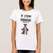 T-shirt Le prêtre Doberman Pinscher Soyez fort et courageu (Devant)