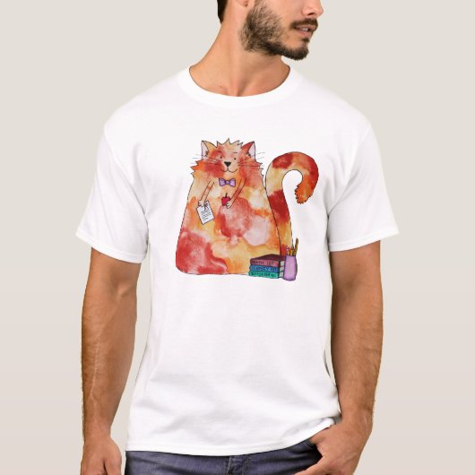 T-shirt Le professeur de chat de souffle (Devant)