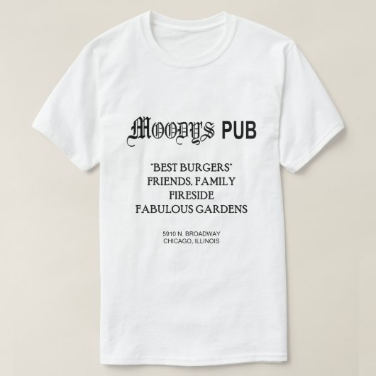 T-SHIRT LE PUB MOODY'S, CHICAGO, IL (Design devant)