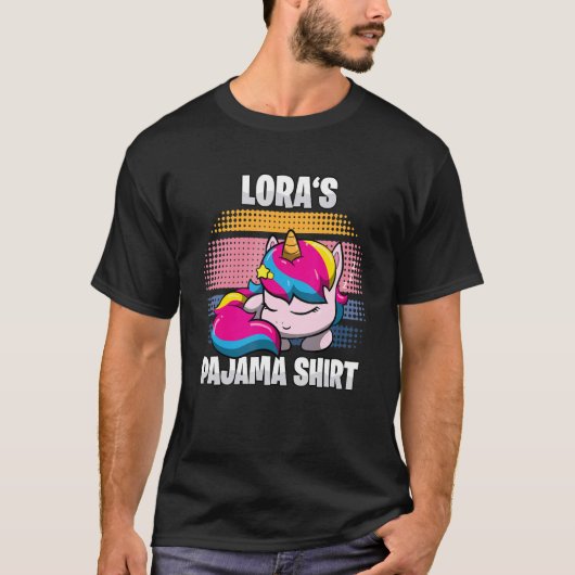 T-shirt Le pyjama de Lora Dormir personnalisé (Devant)