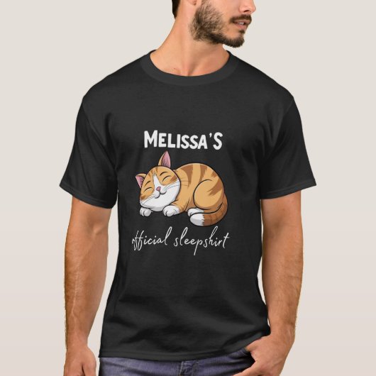T-shirt Le Pyjama Sleepwea Officiel Du Chat De MELISSA (Devant)