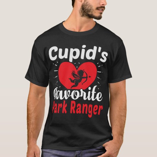 T-shirt Le Ranger de parc préféré de Cupid Saint Valentin (Devant)