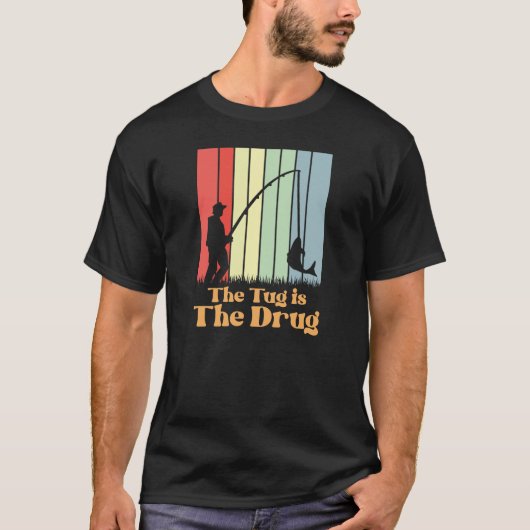 T-shirt Le remorqueur est la drogue Fly Fishing Retro (Devant)