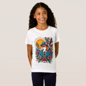 T-Shirt Le renard Dapper et les fleurs colorées (Devant entier)