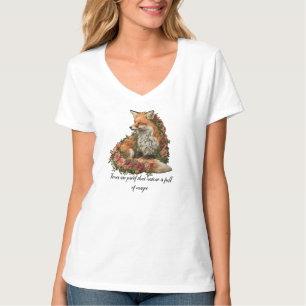 T-shirt Le renard forestier brodé. Les renards sont la pre