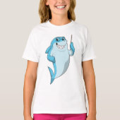 T-shirt Le requin comme enseignant avec pointeur (Devant)