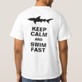 T-shirt Le requin drôle gardent le calme et nagent (Dos)