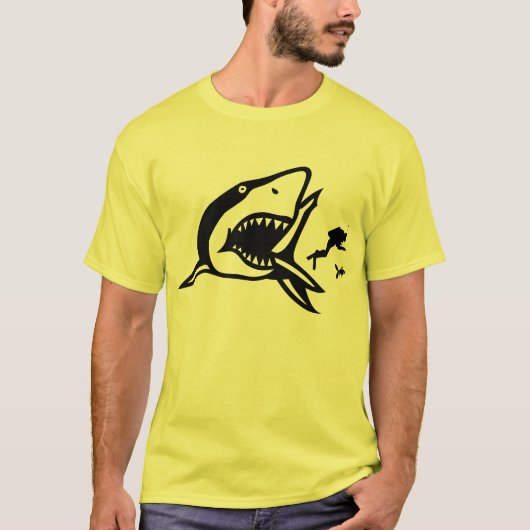 T-shirt Le requin mange le plongeur autonome (Devant)