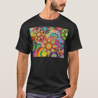 T-shirt Le résumé, fleurs, illustartion, couleur, fleurit