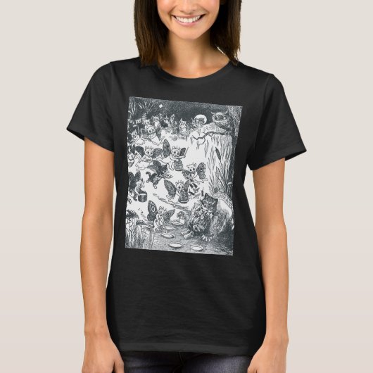 T-shirt Le rêve de Kitty de Fairyland, Louis Wain (Devant)