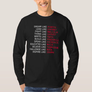 T-shirt Le Rêve De L'Histoire Noire Comme Martin Plomb Com