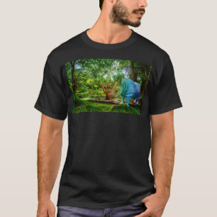 T-shirt Le rhinocéros de SlipperyJoe dans un cadre tropica