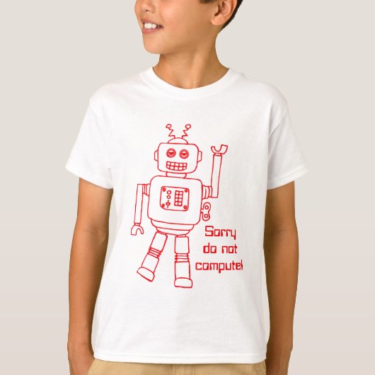 T-shirt Le robot ne calculent pas ! l'amusement rouge (Devant)
