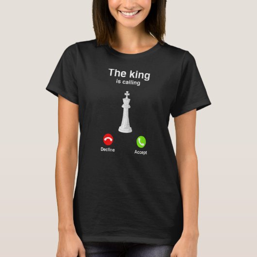 T-shirt Le Roi Appelle Chess Checkmate Gambit Queen (Devant)