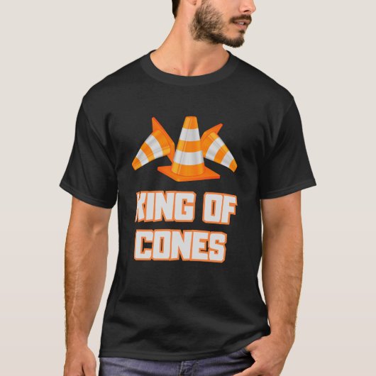 T-shirt Le Roi De Cones Drôle Sécurité Du Cône De Trafic (Devant)