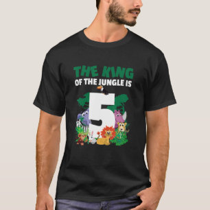 T-shirt Le roi de la jungle est 5 Anniversaire Zoo Animal