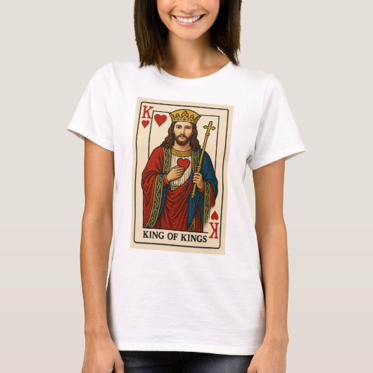 T-shirt Le roi des rois Jésus Jouer Carte (Devant)