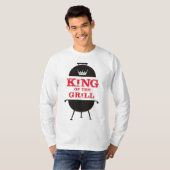 T-shirt Le Roi Du Grill, Blanc Noir Couronne Rouge (Devant entier)