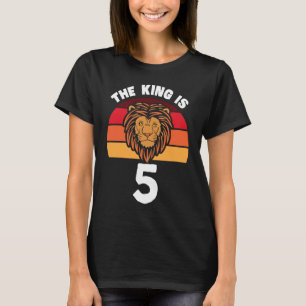 T-shirt Le Roi est 5 Lion à thème animal 5e Anniversaire P