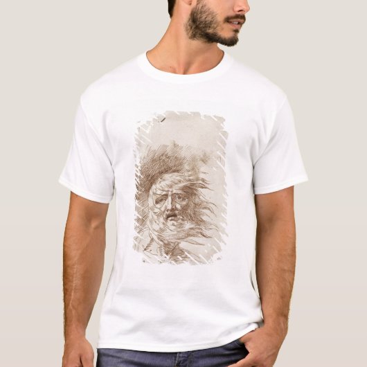 T-shirt Le Roi Lear dans la tempête (encre de stylo et de (Devant)