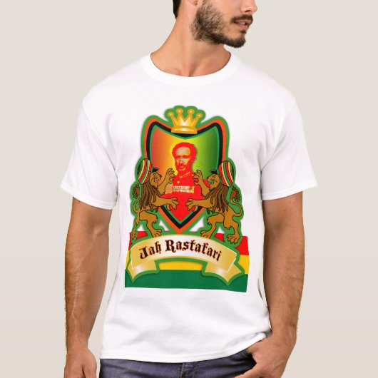 T-shirt Le Roi Rastafari Crest de Jah (Devant)