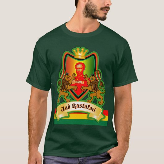 T-shirt Le Roi Rastafari Crest de Jah (Devant)
