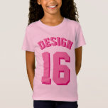 T-Shirt Le rose badine des sports Jersey de |<br><div class="desc">Conception du Jersey de sports des enfants | de rose • T-shirt du Jersey d'enfants</div>