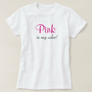 T-shirt Le rose est ma couleur Typographie mignonne Texte