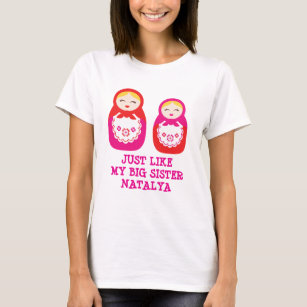 T-shirt Le rose russe de poupées de soeur personnalisent