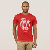 T-shirt Le rouge pour Ed #redfored la protestation de (Devant entier)