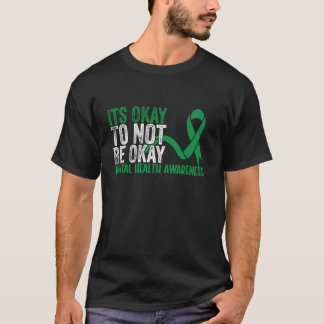 T-shirt Le Ruban De Santé Mentale Ok Ne Pas Être Bien Cons