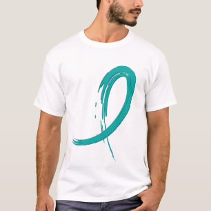 T-shirt Le ruban turquoise A4 de Cancer ovarien