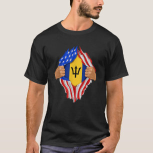 T-shirt Le sang barbadien en moi Barbade Drapeau cadeau