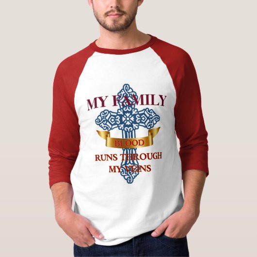 T-shirt Le Sang Familial Traverse Mes Veines (Devant)
