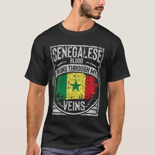 T-shirt Le Sang Sénégalais Traverse Mes Veines (Devant)