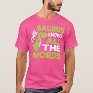 T-shirt Le Saurus Funny Thesaurus Pun Dinosaur Chemise
