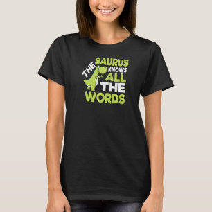 T-shirt Le Saurus Thesaurus Pun Dinosaur