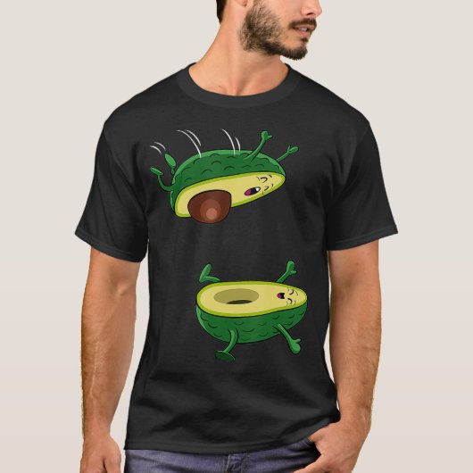 T-shirt Le saut à l'avocat du fruit kawaii (Devant)