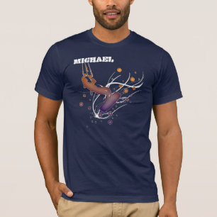 T-shirt Le saut. Chemise surfante de cerf-volant avec le