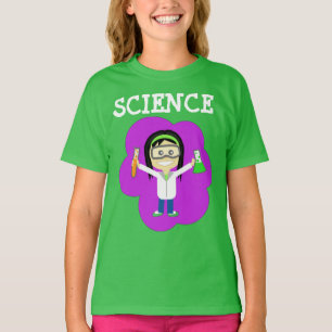 T-shirt Le scientifique féminin sur les filles affinent l