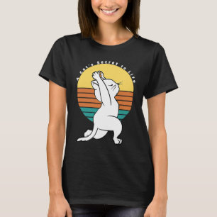 T-shirt Le secret d'un chat à la vie Rétro Yoga Chat prése