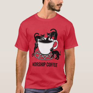 T-shirt Le Seigneur des Ténèbres Chats Adorent Café, Adore