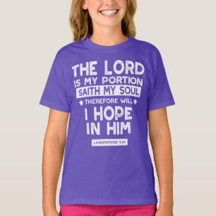 T-shirt Le Seigneur est ma part Lamentations 3 24 Citation