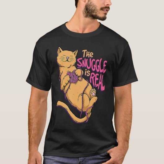 T-shirt Le serpent Est Véritable Crochet Tricot Chat Knitt (Devant)